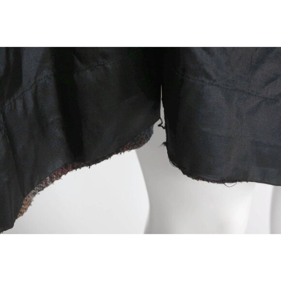 Vintage 1980s Hooded Coat Toggle Ombre Striped Wool Belted Jacket Coat sz M /912 - Picture 8 of 10